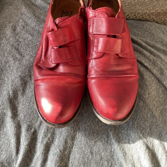 Miz Mooz Liam Oxfords Women’s Size 9 Red Leather Derby Zipper - Picture 2 of 15